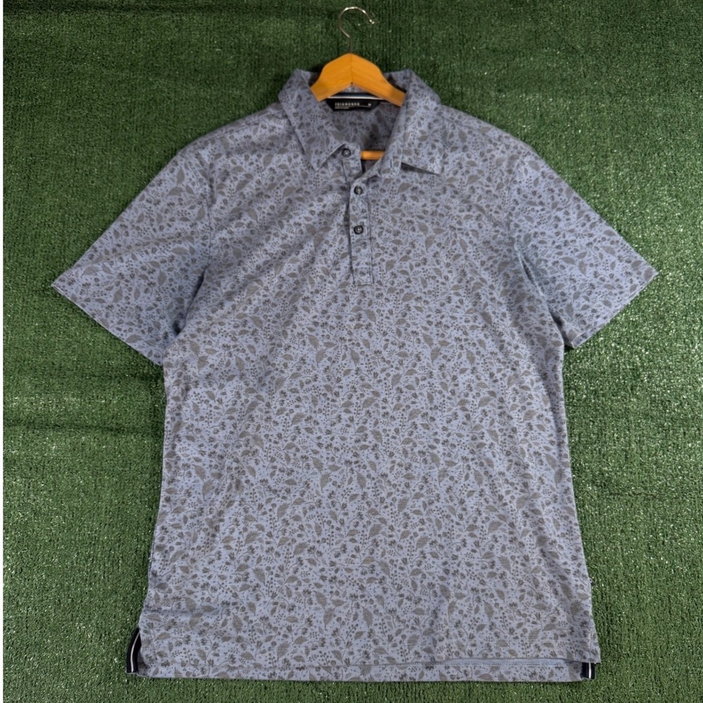 7 Diamonds Polo Shirt Mens Medium Blue‎ Meridian Pima Cotton SMP-1499